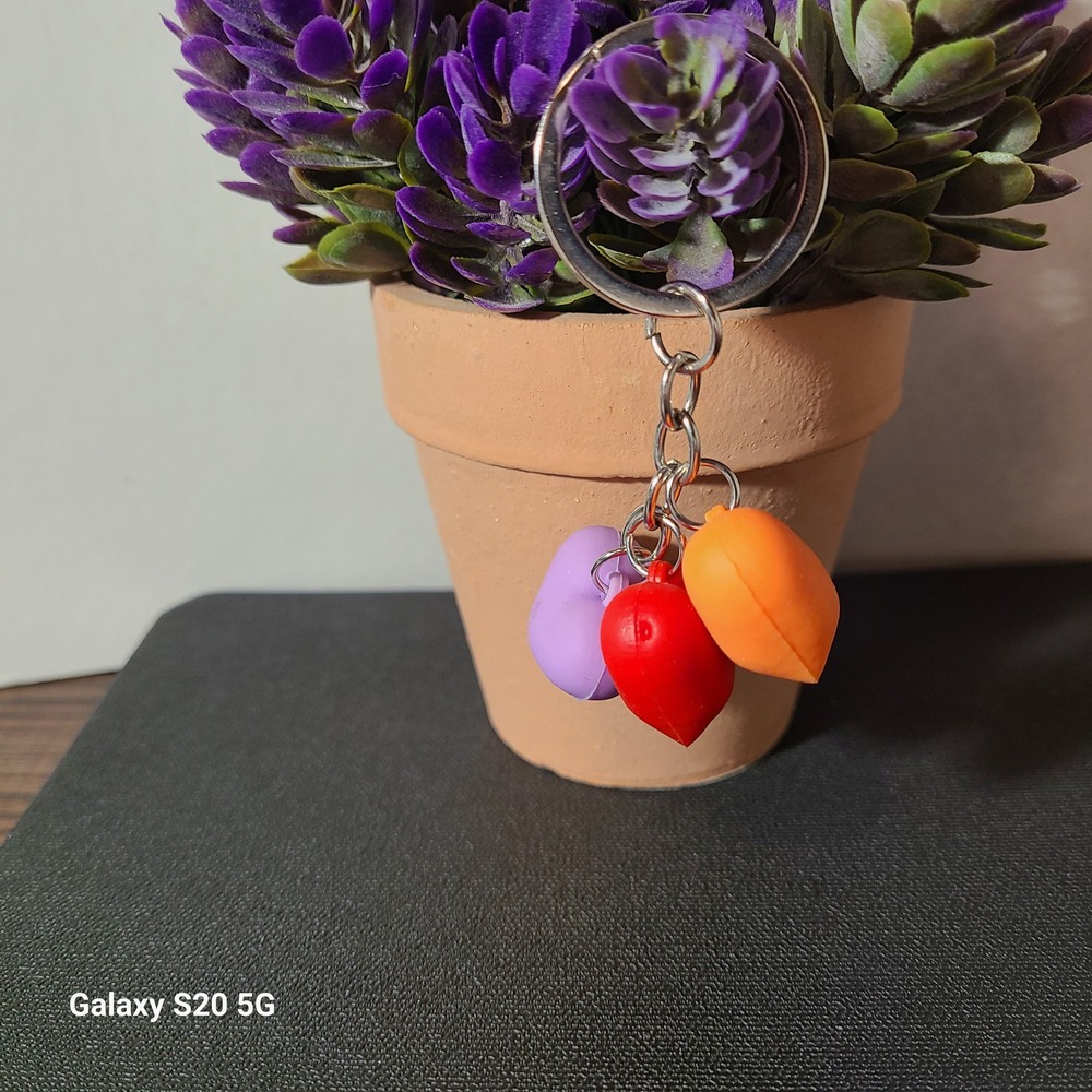 Heart Charm Keychain Red Orange Purple Cute Keychain‎ Fashion Accessory NWOT
